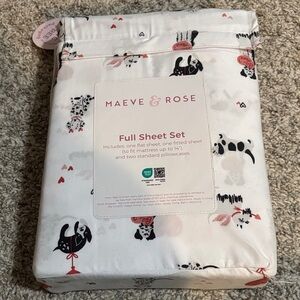 NWT Maeve & Rose Dog Heart Valentines Full Sheet Set